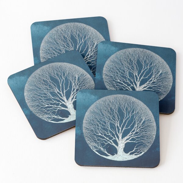 Item preview, Tree design on a blue background designed and sold by anytka.