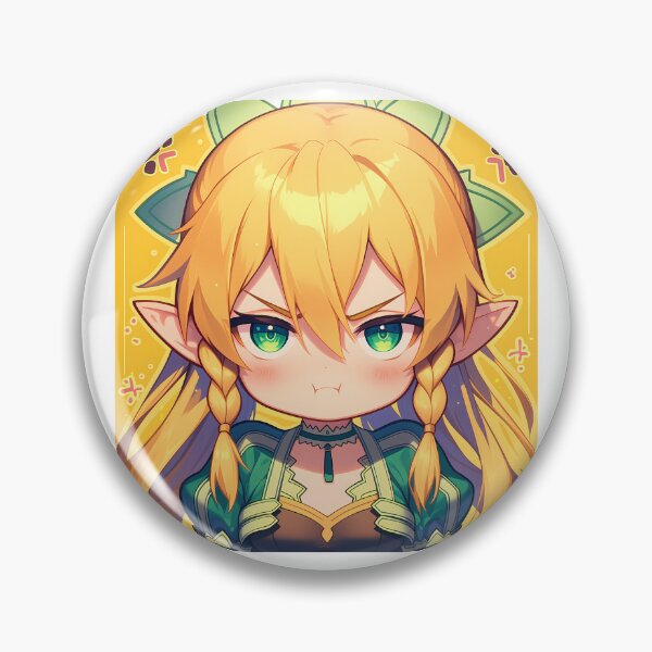 Artikelvorschau, Leafa aus Sword Art Online – Chibi-Elfenporträt mit grünen Augen entworfen und verkauft von 108Recordings.