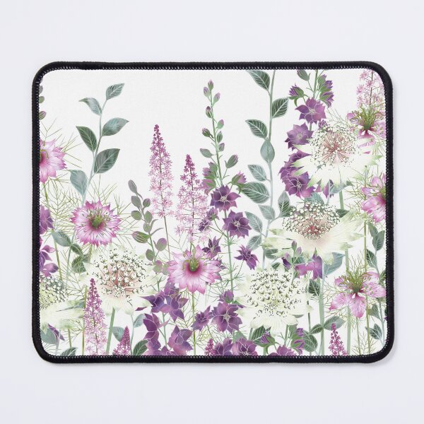 Item preview, Botanical Pink and White Flower Garden Meadow designed and sold by Fiona Calder Designs.
