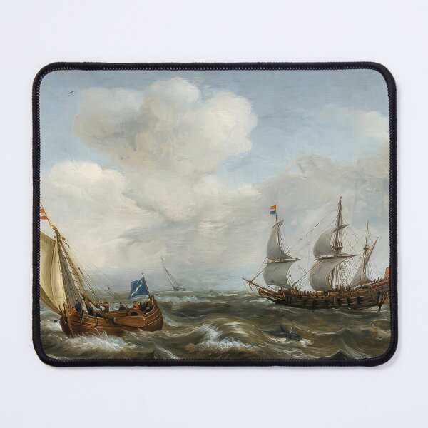 Item preview, Dutch Ship and Kaag Sailing Stormy Sea designed and sold by TheSoulOfArt.