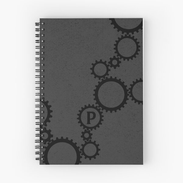 Item preview, Gritty Black Monogram P Cogs Gears Abstract Pattern  designed and sold by TackyTime.