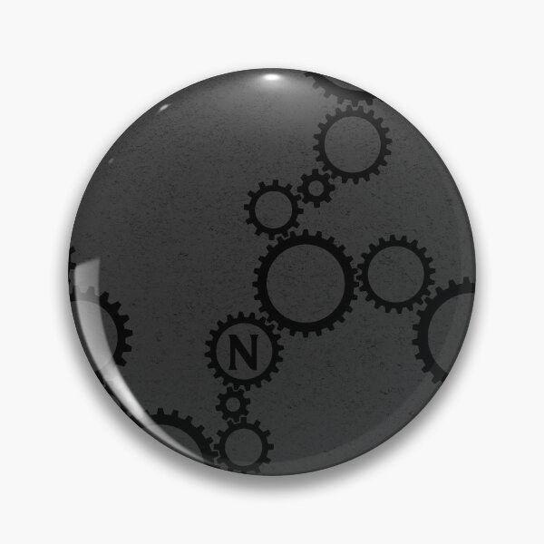 Item preview, Gritty Black Monogram N Cogs Gears Abstract Pattern  designed and sold by TackyTime.