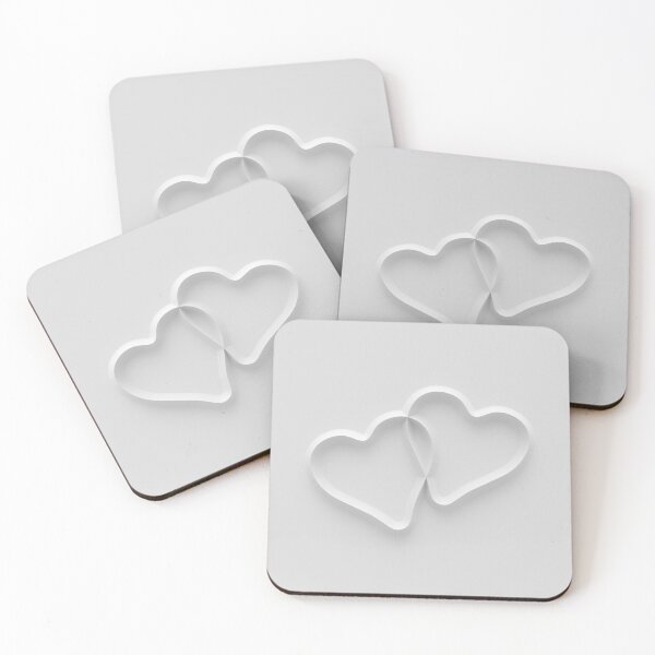 Item preview, Two three-dimensional hearts in white designed and sold by lathspell.