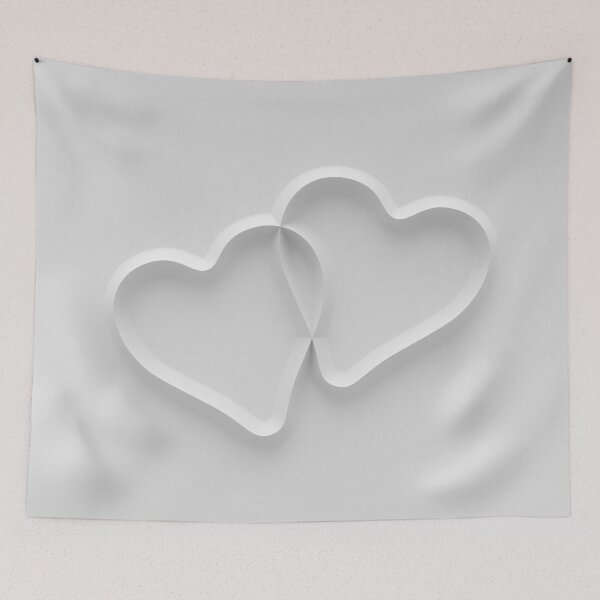 Item preview, Two three-dimensional hearts in white designed and sold by lathspell.