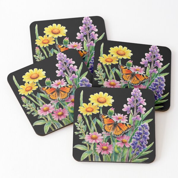 Item preview, Wattercolor monarch butterfly and wild flowers designed and sold by Creative Line Prints.