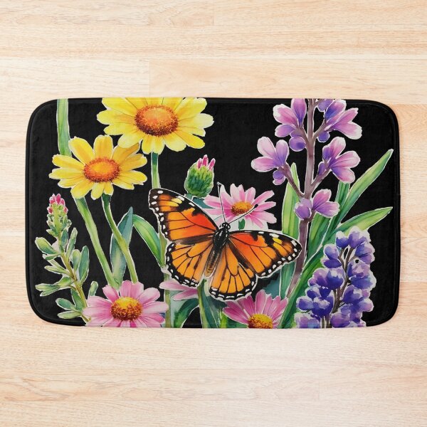 Item preview, Wattercolor monarch butterfly and wild flowers designed and sold by Creative Line Prints.