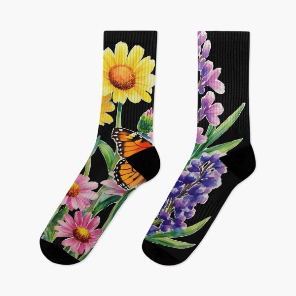 Item preview, Wattercolor monarch butterfly and wild flowers designed and sold by Creative Line Prints.