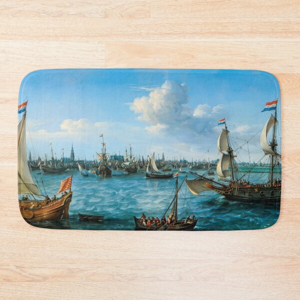 Item preview, Harbour in Amsterdam Historic Dutch Maritime Seascape designed and sold by TheSoulOfArt.