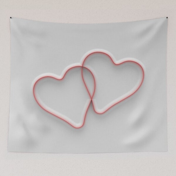 Item preview, Two three-dimensional hearts in white and red designed and sold by lathspell.