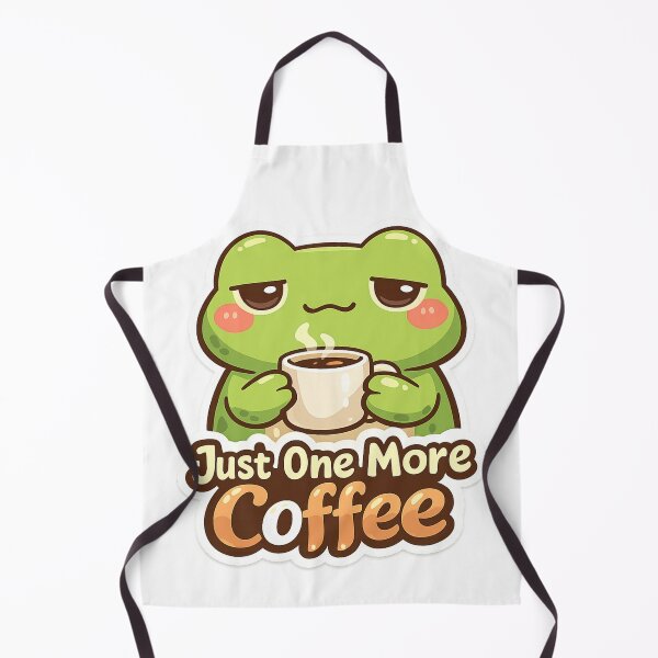 Item preview, Cute Frog Coffee Sticker – Just One More Coffee Funny Frog Meme designed and sold by Oualibaddas.