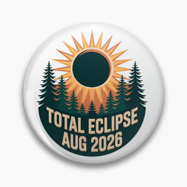 Item preview, Total Solar Eclipse August 2026 Vintage Forest Graphic designed and sold by TanyaRe.