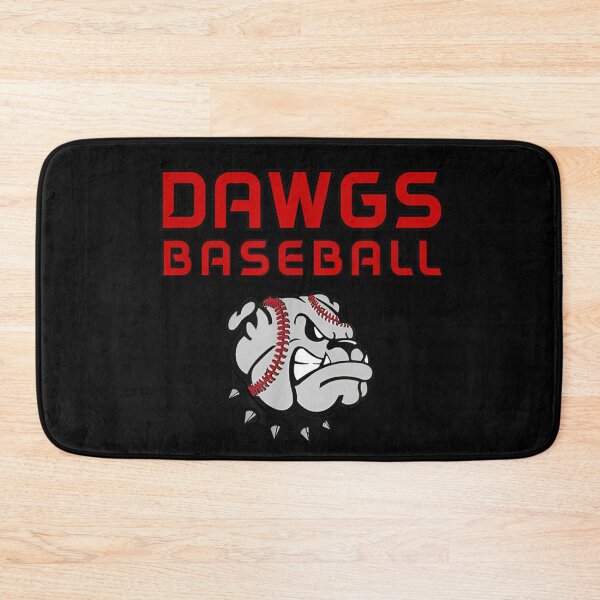 Item preview, Angry Bulldog Mascot With Baseball Stitches Head Dawgs Sports Team Graphic Art designed and sold by River Silva.