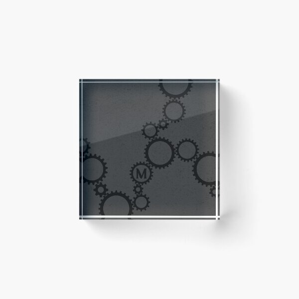 Item preview,  Machine Parts Black Monogram M Cogs Gears Pattern  designed and sold by TackyTime.