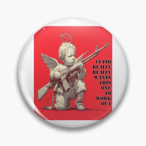 Item preview, Cupid Locked & Loaded – Fierce Love Warrior Baby Cupid designed and sold by Ignorant-Artist.
