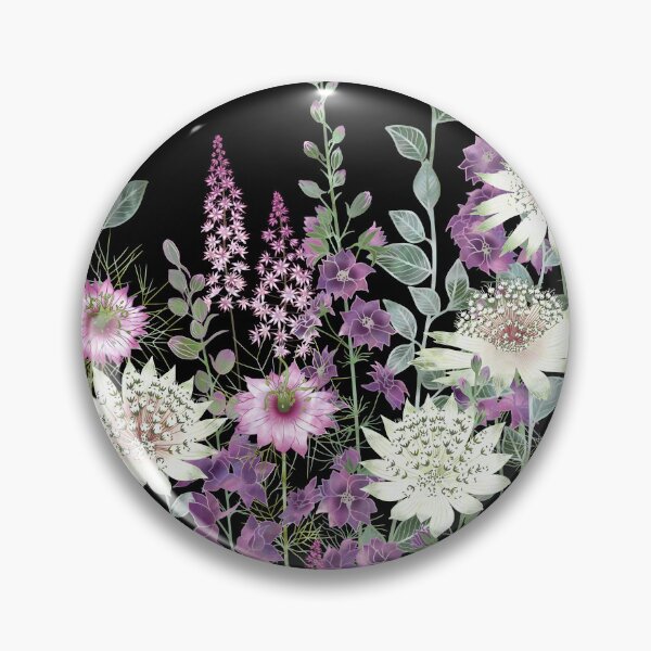 Item preview, Botanical Pink and White Nighttime Flower Garden Meadow designed and sold by Fiona Calder Designs.