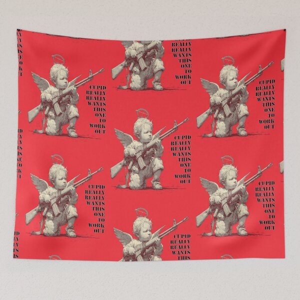 Item preview, Cupid Locked & Loaded – Fierce Love Warrior Baby Cupid designed and sold by Ignorant-Artist.