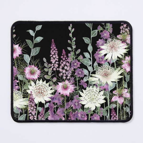 Item preview, Botanical Pink and White Nighttime Flower Garden Meadow designed and sold by Fiona Calder Designs.