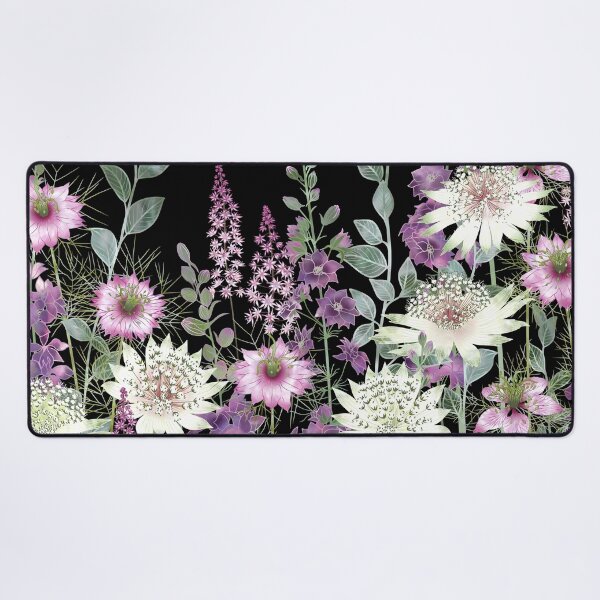 Item preview, Botanical Pink and White Nighttime Flower Garden Meadow designed and sold by Fiona Calder Designs.