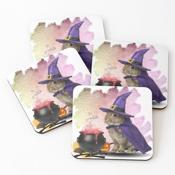 Item preview, Cute Witch Bunny Brewing Magic Potion – Halloween Rabbit Art designed and sold by ChenEngEng.