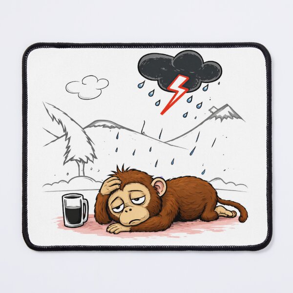 Item preview, Depressed Monkey – Mood Cartoon designed and sold by KumarGandhi.