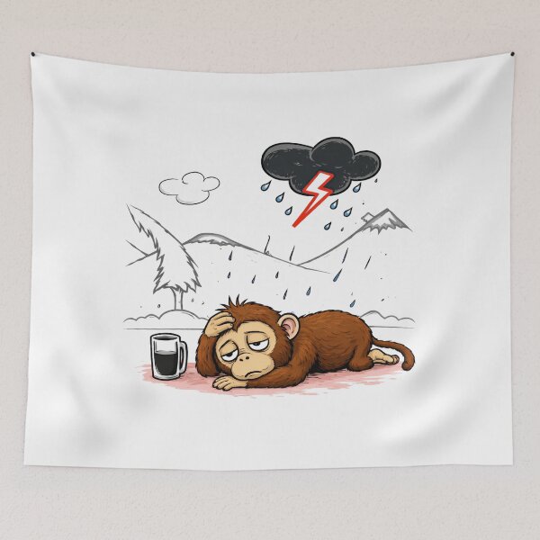Item preview, Depressed Monkey – Mood Cartoon designed and sold by KumarGandhi.