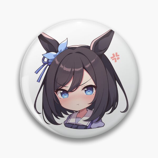 Item preview, Eishin Flash Uma Musume Pretty Derby Chibi Angry Pony Ears designed and sold by 108Recordings.