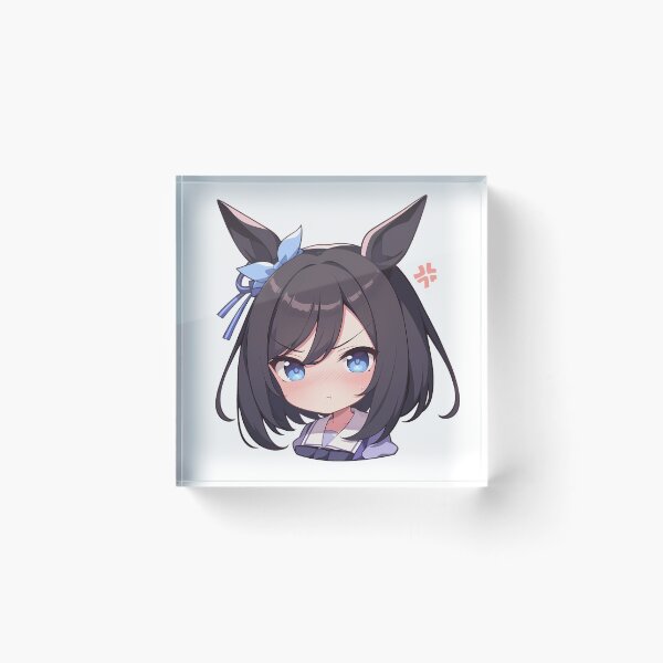 Item preview, Eishin Flash Uma Musume Pretty Derby Chibi Angry Pony Ears designed and sold by 108Recordings.