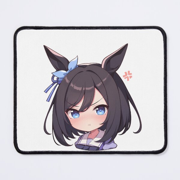 Item preview, Eishin Flash Uma Musume Pretty Derby Chibi Angry Pony Ears designed and sold by 108Recordings.