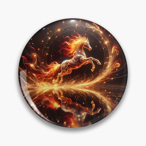 Item preview, Energía del Zodiaco del Caballo de Fuego Celestial designed and sold by AI-Only Creations.