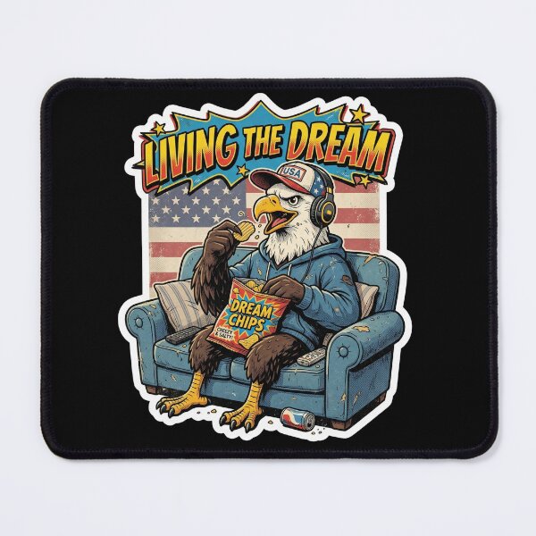 Item preview, Land Of The Free Couch Of The Brave Funny Patriotic Sticker designed and sold by LiamAura.