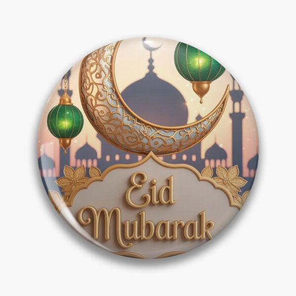 Item preview, Luxury Eid Mubarak Islamic Crescent Moon & Lantern Greeting Art designed and sold by CrystalCove11.