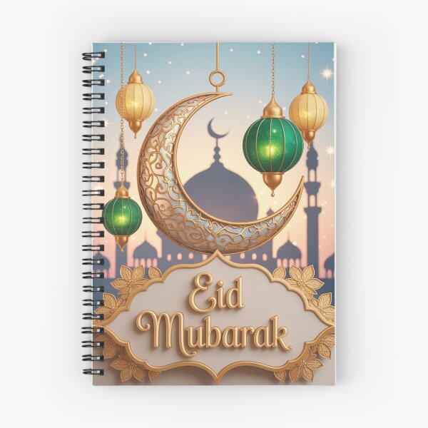 Item preview, Luxury Eid Mubarak Islamic Crescent Moon & Lantern Greeting Art designed and sold by CrystalCove11.
