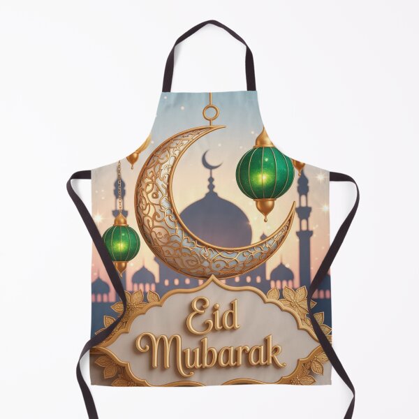 Item preview, Luxury Eid Mubarak Islamic Crescent Moon & Lantern Greeting Art designed and sold by CrystalCove11.