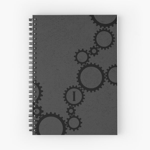 Item preview, Dark Masculine Black Monogram I Cogs Gears Pattern  designed and sold by TackyTime.