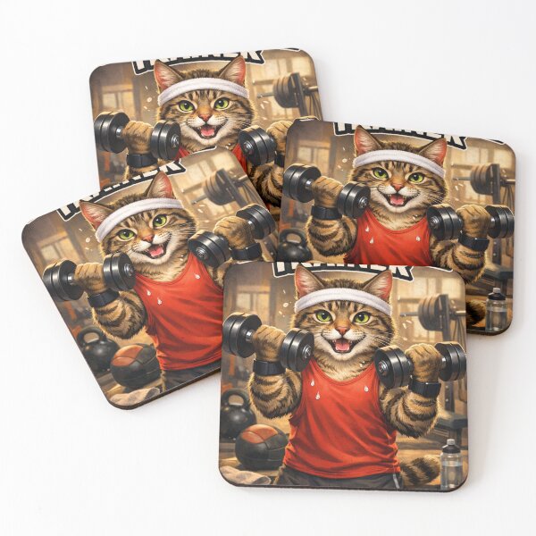 Item preview, Purr-sonal Trainer Cat Lifting Dumbbells designed and sold by craftedd.