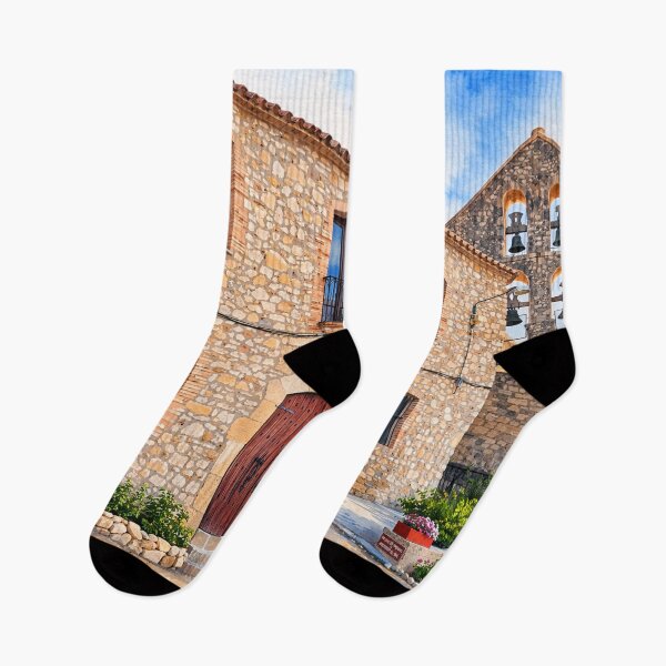 Item preview, Plaça Rectoria de Castellet Watercolor designed and sold by Miradas del Mundo.