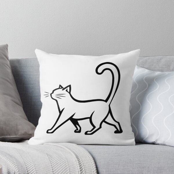 Item preview, Minimalist Cat Line Art Cute Walking Cat Outline Design designed and sold by timizar.