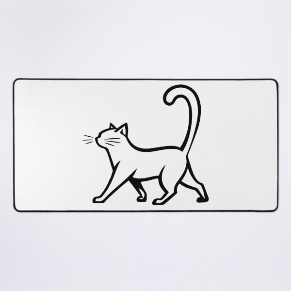 Item preview, Minimalist Cat Line Art Cute Walking Cat Outline Design designed and sold by timizar.