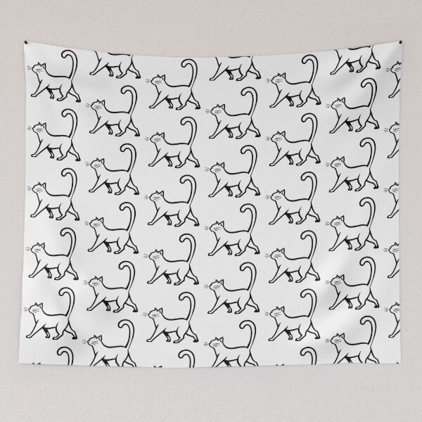 Item preview, Minimalist Cat Line Art Cute Walking Cat Outline Design designed and sold by timizar.