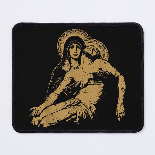 Item preview, Sacred Heart Mother Mary Holding Jesus Golden Pietà Renaissance Religious Fine Art designed and sold by EricCotanori.