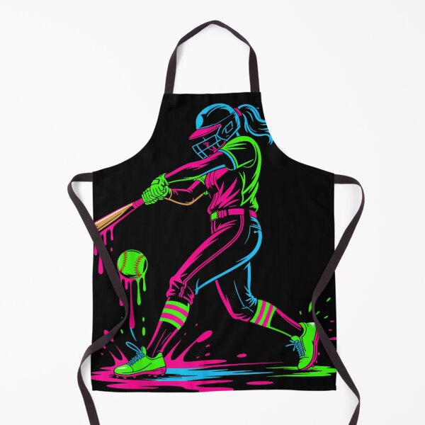 Item preview, Vibrant Neon Softball Female Batter Hitting Ball Aesthetic Drip Paint Sports Art designed and sold by EricCotanori.