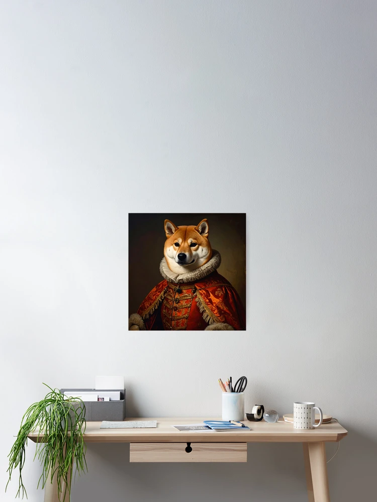 Thumbnail 2 of 3, Poster, Royal Shiba Inu Renaissance Portrait designed and sold by Rutvain.
