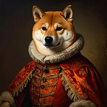 Artwork thumbnail, Royal Shiba Inu Renaissance Portrait by Rutvain
