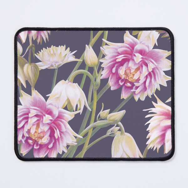 Item preview, Botanical Nora Barlow Aquilegia Flowers designed and sold by Fiona Calder Designs.