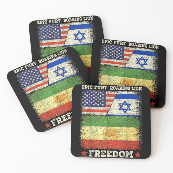 Item preview, Epic Fury Roaring Lion Freedom Flag USA Israel Iran Sun And Lion Art designed and sold by EricCotanori.