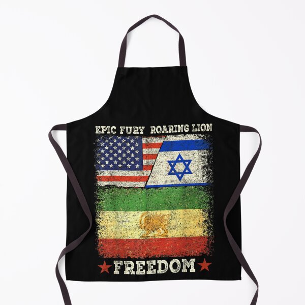 Item preview, Epic Fury Roaring Lion Freedom Flag USA Israel Iran Sun And Lion Art designed and sold by EricCotanori.
