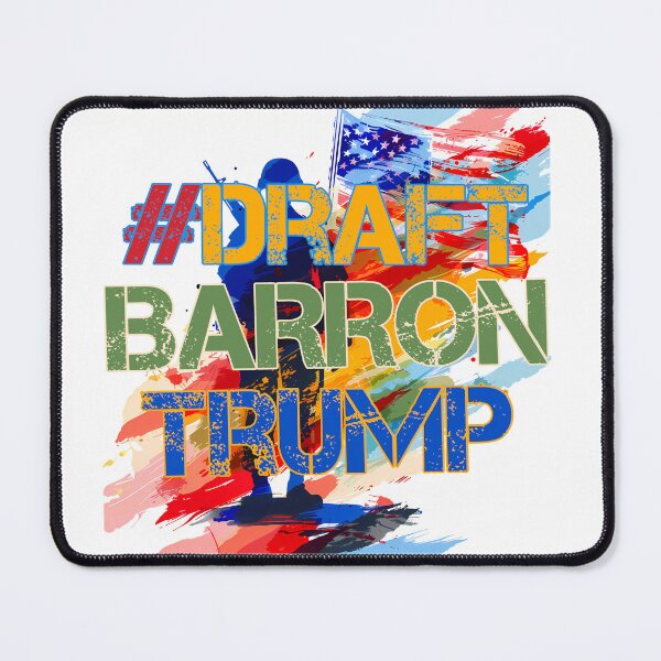 Item preview, #DraftBarronTrump Graffiti Meme - Patriotic Political Art Print designed and sold by DesignArtist.ia.