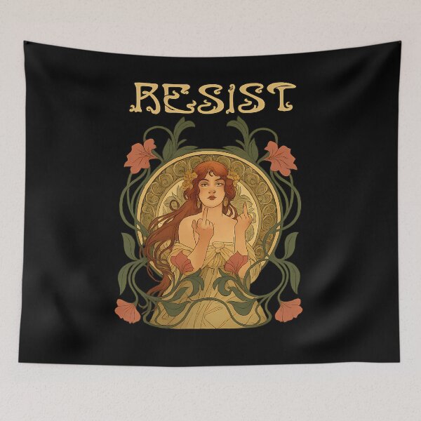 Item preview, Resist Art Nouveau Mucha Anti-Trump Women Feminist Resist designed and sold by KB-Store.