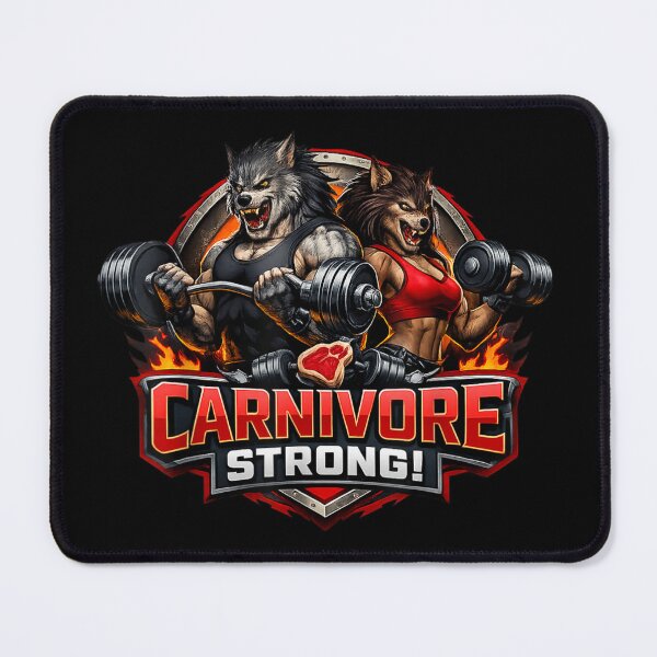 Item preview, Carnivore Strong Fitness Werewolf Couple Bodybuilding Weightlifting Gym Motivation Meat Diet designed and sold by LakenDraphil.