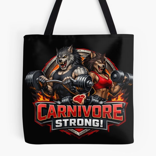 Item preview, Carnivore Strong Fitness Werewolf Couple Bodybuilding Weightlifting Gym Motivation Meat Diet designed and sold by LakenDraphil.